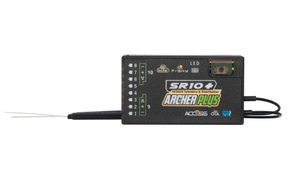 FrSky 2.4GHz Archer Plus SR10+ Gyro Stabilized Receiver with 10CH Ports ...